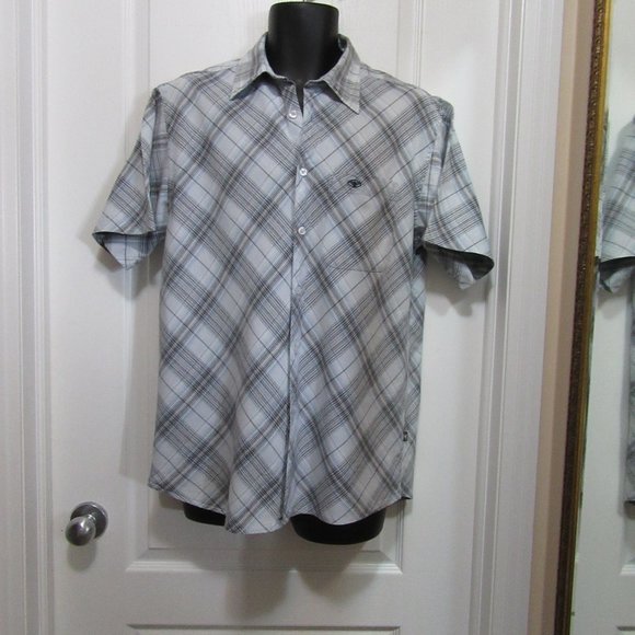 Men's Faded Blue medium Plaid shirt - Picture 4 of 9